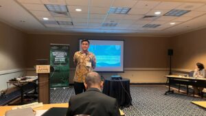 Environmental Engineering expert from Universitas Pertamina (UPER), Ir. I Wayan Koko Suryawan, Ph.D., delivers a scientific paper presentation at the 4th International Conference on Environmental Sustainability Through Waste and Recycling (ENSURE), held on April 13–15, 2026, in Boston, Massachusetts, United States. (Photo: UPER Documentation)